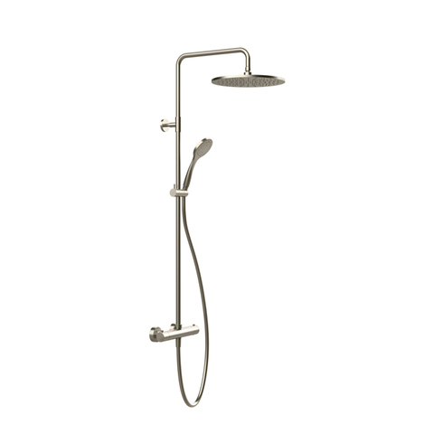 Gessi Emporio shower 35183#149 Душевая система, с верхним душем, термостатическим смесителем, штанга, шланг, ручно душ, цвет: Finox Brushed Nickel