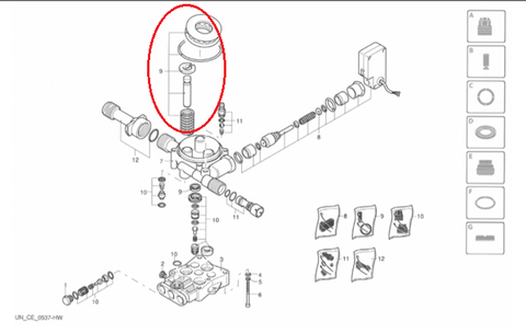 Ремкомплект Поз №9 KIT P 15-42746 C23 для G135, G145 (009) поршень, пружина и тд.