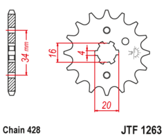 Звезда передняя JT F 1263.15 Yamaha XT 225 YBR 125