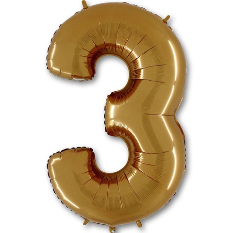 Шар Г 40''/102 см, Цифра Золото (Gold) 