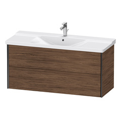 Duravit XViu XV41180B221 Тумба подвесная 565x1210x469мм, для раковины #233212, 2 ящика, цвет: walnut dark/черный матовый фото