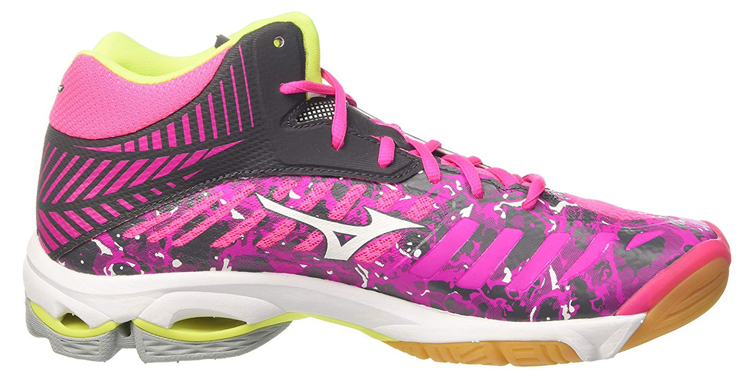 Mizuno Wave Lightning Z4 Mid женские волейбольные кроссовки розовые