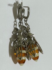 Пчела (серьги из серебра)