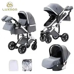 Детская коляска Luxmom F2A 3в1 (серый)