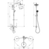 Hansgrohe Croma 27224000 Душевая система внешнего монтажа 121,1 см с верхней лейкой 22х22 см