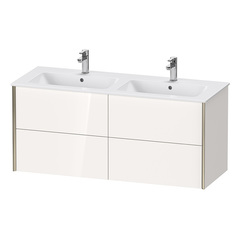 Duravit XViu XV41290B122 Тумба подвесная 560x1218x480мм, для двойной раковины #233613, 4 ящика, цвет: белый глянцевый/champagne matt фото