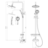 Lemark Ortus LM11360C Смеситель для душа с регулируемой высотой штанги и верхней душевой лейкой "Тропический дождь"
