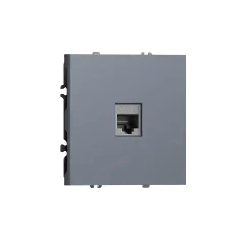 Компьютерная розетка одиночная RJ45 (cat.6/ClassE-8), сталь DONEL S08