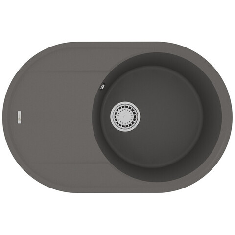 Lemark Lacha 9910059 Кухонная мойка 760 врезная овальная с крылом из кварцгранита цвет: Серый шёлк