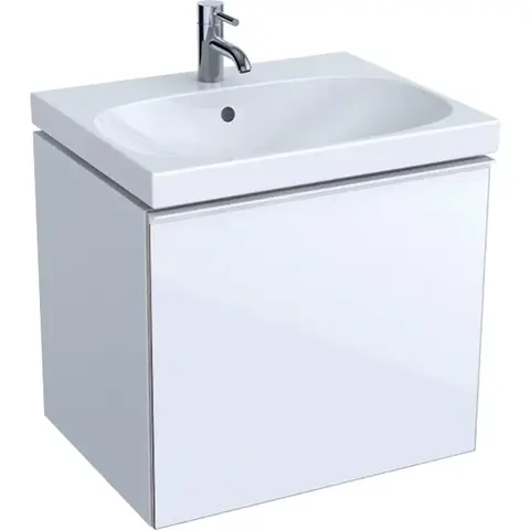 Geberit Acanto 500.609.01.2 Тумба под раковину, 59.5x53.5x47.5см, белый / ультраглянцевый лакированный, белый / глянцевое стекло