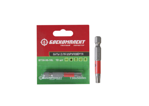 Биты t30x50мм, Torx Tamper, сталь S2, 10шт ЛЕНТА, БОЕКОМПЛЕКТ