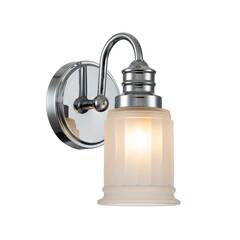 Хромированное бра для ванной со стеклянным плафоном Quoizel Swell QZ-SWELL1-PC-BATH, G9, IP44