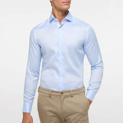 Сорочка мужская Eterna Slim Fit 4084-F182-12 голубая, серия Performance