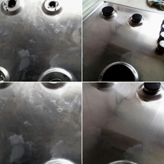 Полировка газовой плиты пастой Алюхром