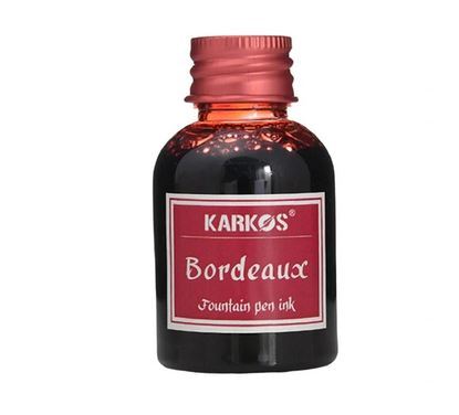 Чернила Karkos 30 мл бордовые в пластиковом флаконе. Китай