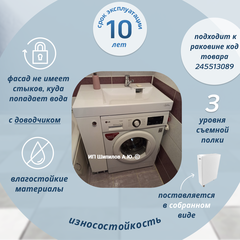 Распашная тумба левая(L) к раковине Соло Блюз 80 правая (R) (правая чаша)