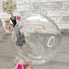 Плафон прозрачный на резьбе D15см CLEAR/WHITE, МК 