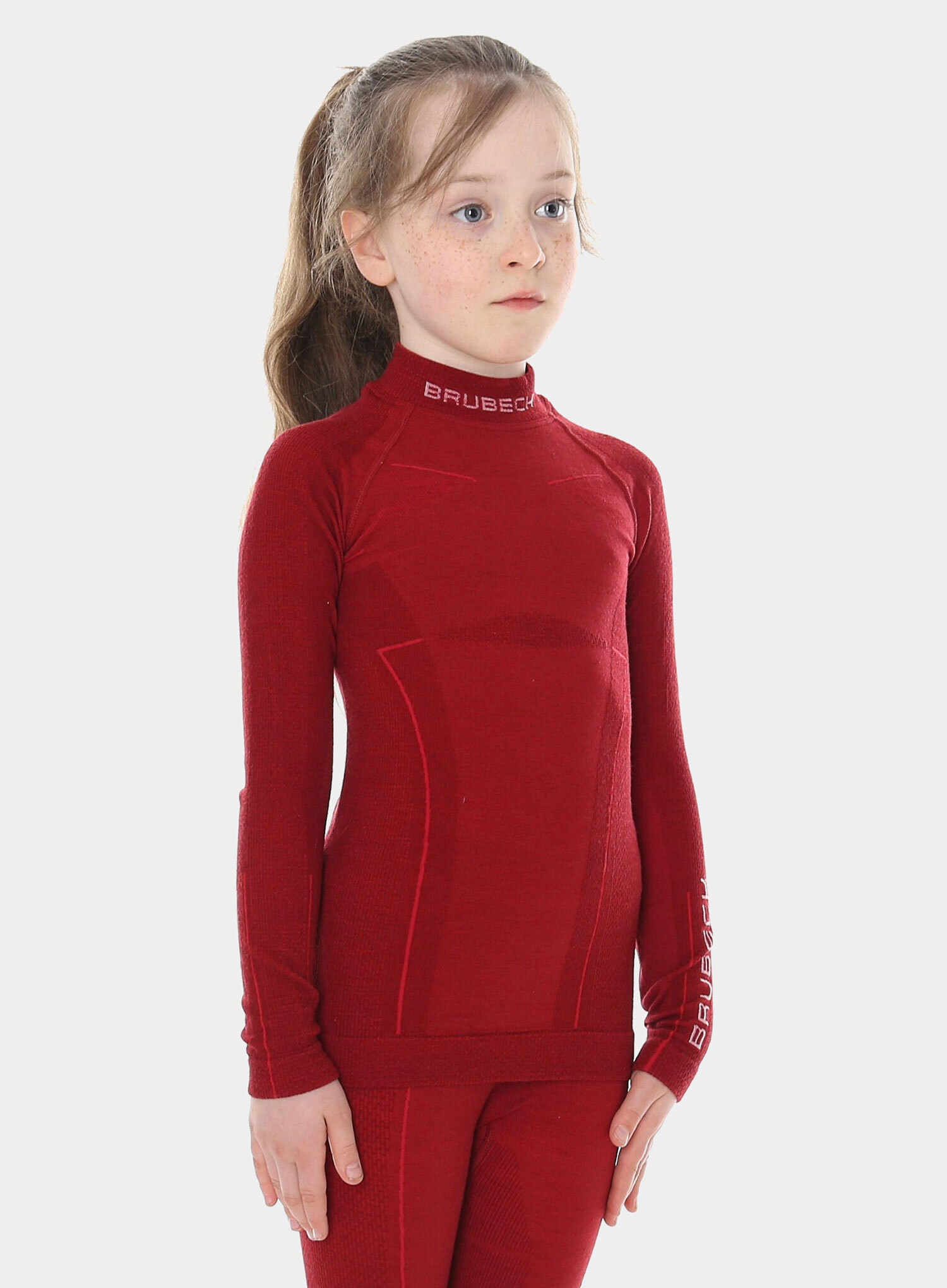 Brubeck Active Wool детская терморубашка бордо - 5