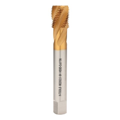 Метчик М22х1,5 (Машинный, винт.) DIN374 HSSE-TiN 6h C/2-3P R45 140мм a=14,5 H-Tools 513X01-D2-0222