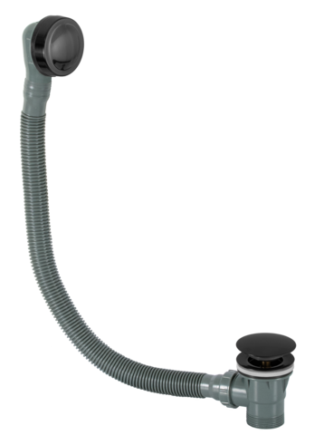 Remer 96PCCCFP Слив-перелив автомат для ванны click-clack без сифона, цвет: черный хром брашированный