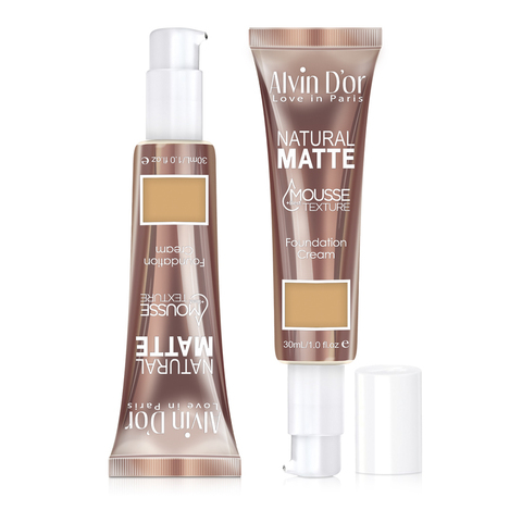 Alvin d'or AD-69 Тональный крем-мусс для лица 04 тон тёплый бежевый, natural matte mousse
