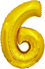 Шар К 34''/86 см, Цифра ЭКО, Золото, 