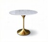 Стол обеденный белый Tulip Marble Brass — фото 1