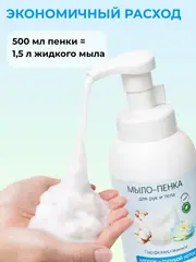 Floresan FS Мыло - пенка для рук и тела ХЛОПОК и ГОЛУБОЙ ЛОТОС 600мл (Ф-146)