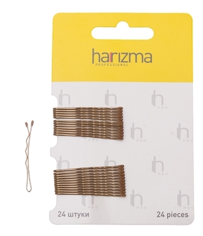 Невидимки h10532-04 40 мм волна, коричневые 24 шт. (Harizma)