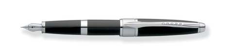 Ручка перьевая Cross Apogee, Black CT, F (AT0126-2FD)