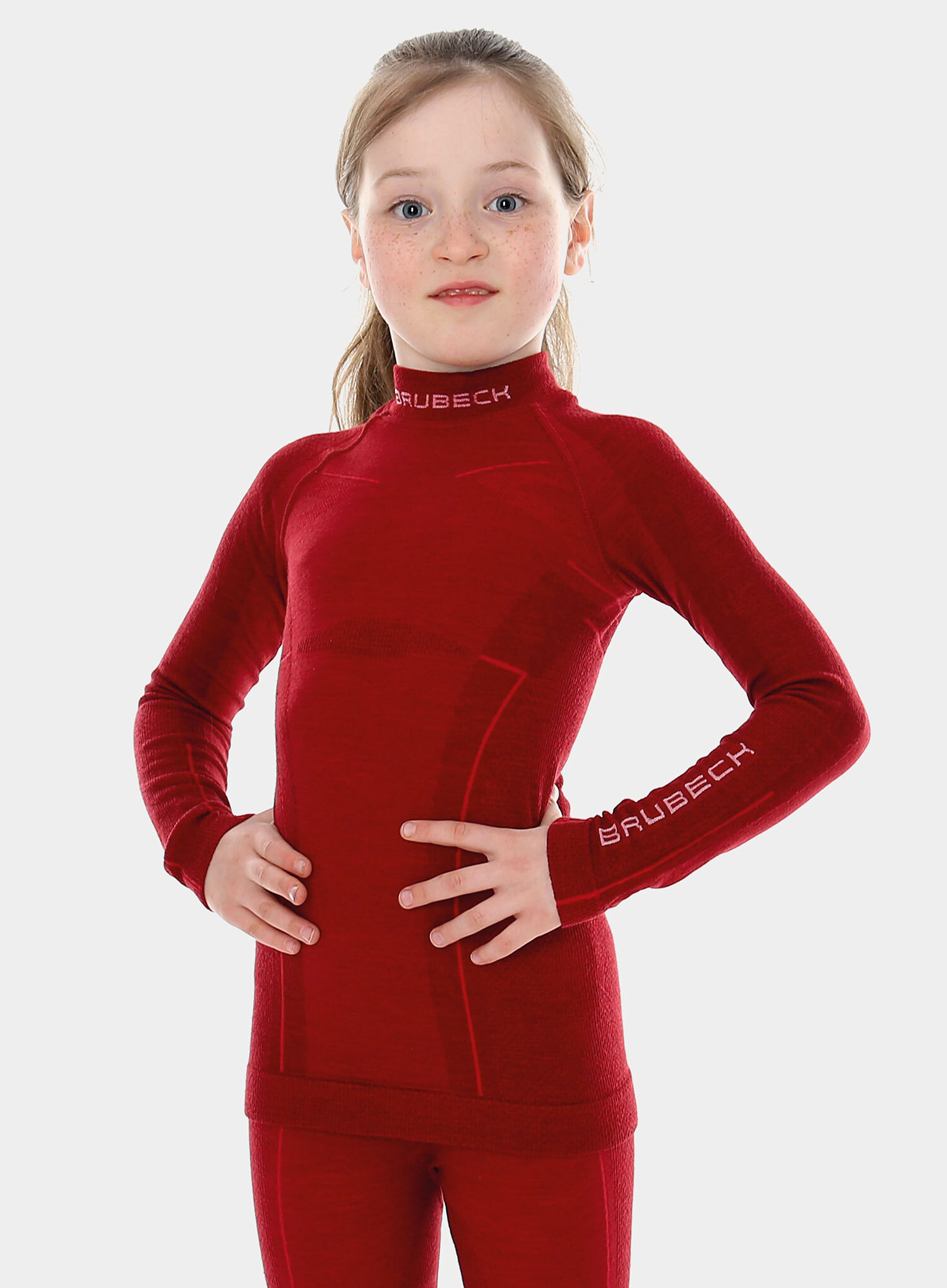 Brubeck Active Wool детская терморубашка бордо