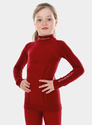 Brubeck Active Wool детская терморубашка бордо