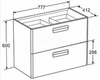 Roca The Gap ZRU9307839 Тумба под умывальник подв., 2 ящика, 800 мм, Терракота