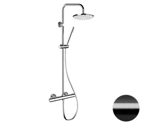 Remer Elegance EQ32X7MMM30CFP Душевая система термостатическая, цвет: черный хром брашированный