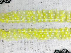 Тесьма текстиль капрон рюш, ш. 1,5 см., лимонный