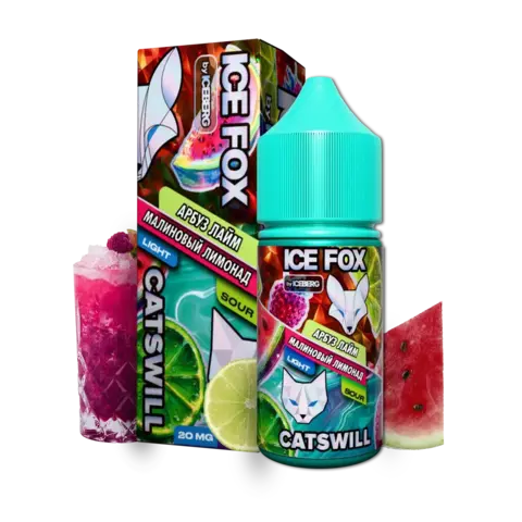 Жидкость ICE FOX & CATSWILL SOUR Salt 2% STRONG 30 ml - АРБУЗ ЛАЙМ МАЛИНОВЫЙ ЛИМОНАД