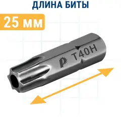 Бита отверточная ПРАКТИКА Профи Torx Tamper-40 х 25мм (2шт) (776-416)