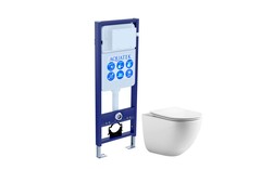Aquatek SET Aquatek ГЕЛИОС INS17 SET Aquatek ГЕЛИОС INS17  (рама Aquatek Standard INS-0000017 (без клавиши)+унитаз AQ1993T-00 ГЕЛИОС + с тонким сиденьем soft-close фото