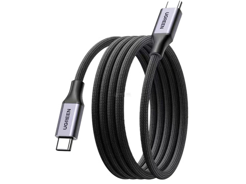 Беспроводная зарядка UGREEN L520 (55517) USB-C to USB-C PD Magnetic Fast Charging Cable 1м, серый космос