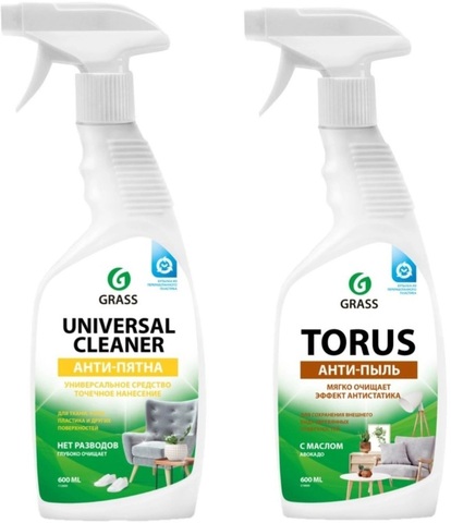 Набор: Универсальное чистящее средство "Universal Cleaner" 600мл +Очиститель-полироль для мебели Torus, 600мл.