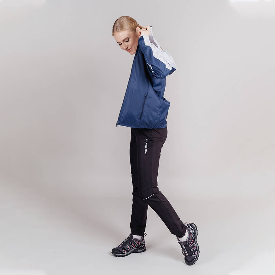 Женский беговой костюм Nordski Rain moon gray-navy - 3