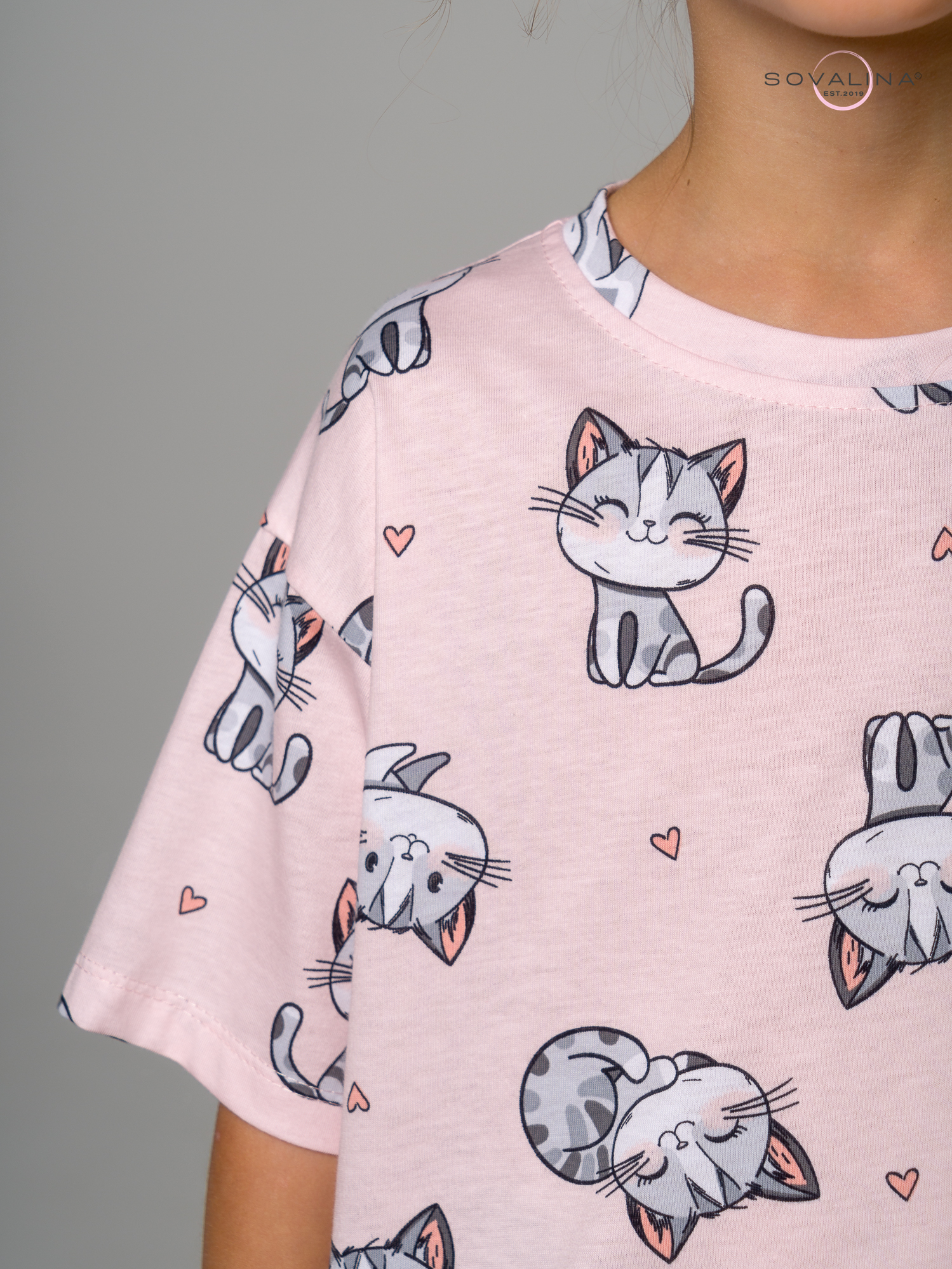 Костюм Daily girl серый котик-черный mini