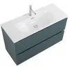BelBagno UNO-MINI-1000-2C-SO-AO База под раковину подвесная с фрезерованными ручк. по всей длине фасада с двумя выкатн. ящ., Голубой Мат.,1000x395x608