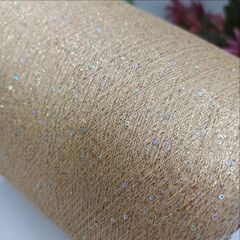 Sequin Lurex люрекс с пайеткой 3000м/100гр 013 Теплый золотой, пайетка галографическая