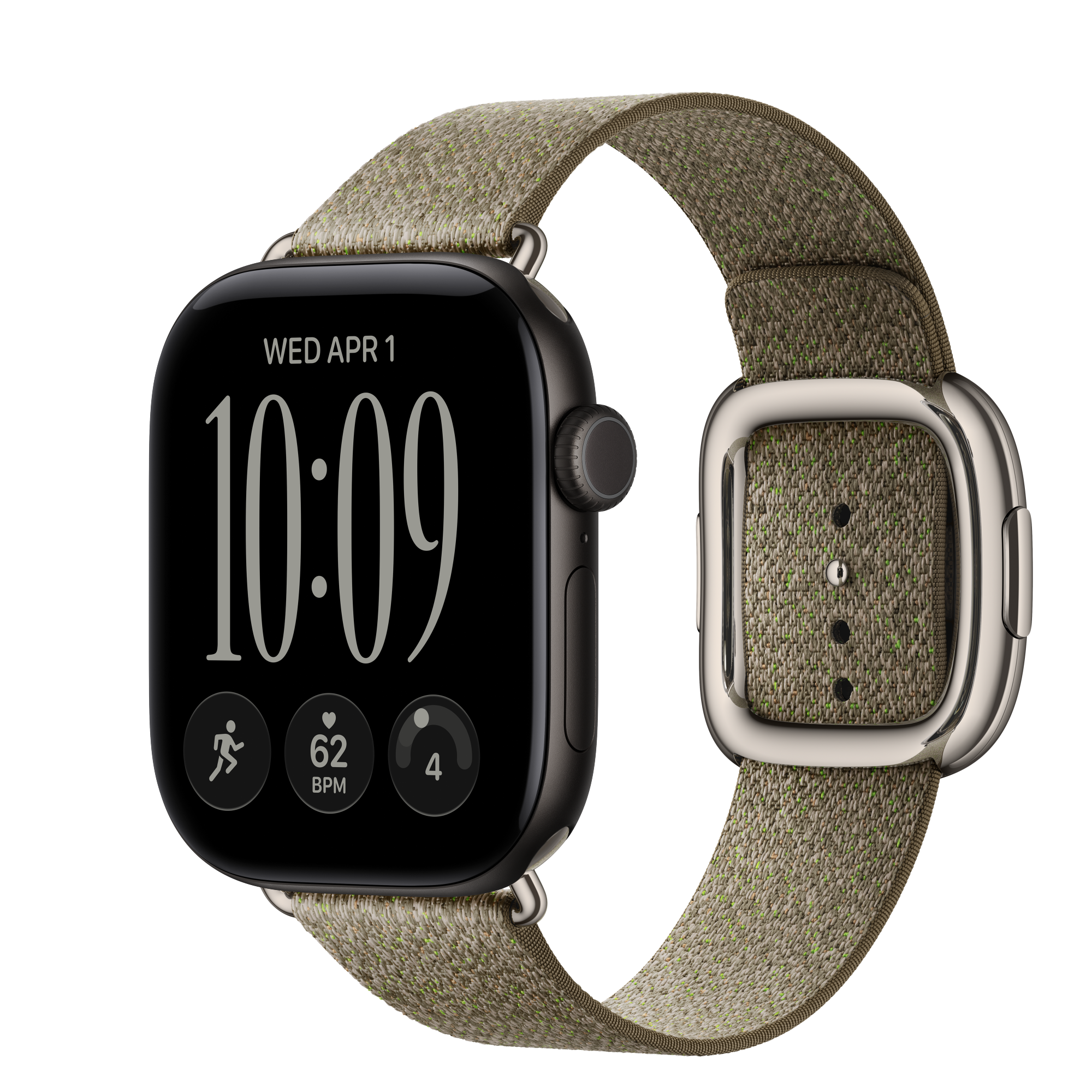 Apple Watch Series 12, Black (чёрный) — официальное изображение Apple с подходящим ремешком
