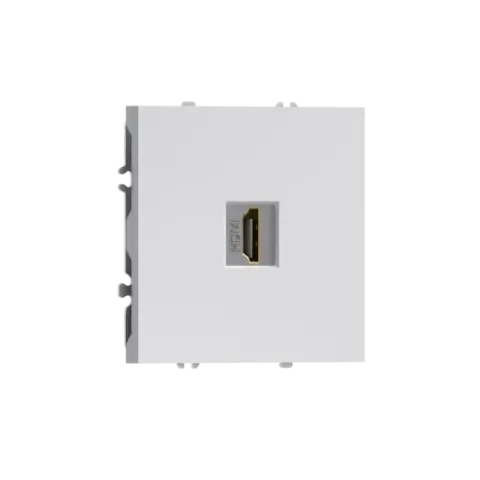 Розетка с разъёмом HDMI 2.0a, черный, матовый белый DONEL S08