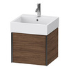 Duravit XViu XV42330B221 Тумба подвесная 397x484x454мм, для раковины #235050, 1 ящик, цвет: walnut dark/черный матовый