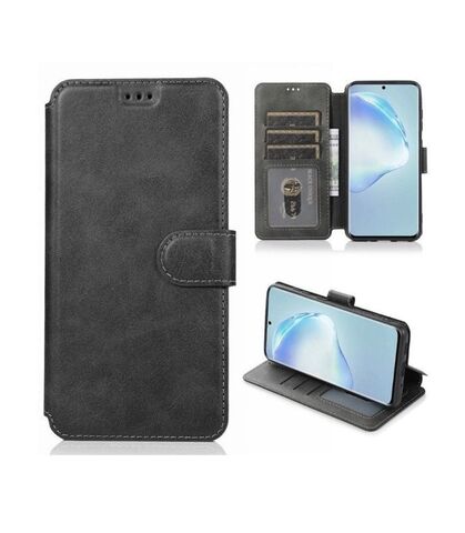 Чехол книжка для Samsung Galaxy S23 Plus кожаный черный с магнитной застежкой Чехолер