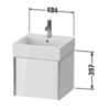 Duravit XViu XV42330B221 Тумба подвесная 397x484x454мм, для раковины #235050, 1 ящик, цвет: walnut dark/черный матовый