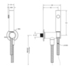 Gessi Inciso 58151#149 Гидроёршик настенный на 1/2", цвет: finox